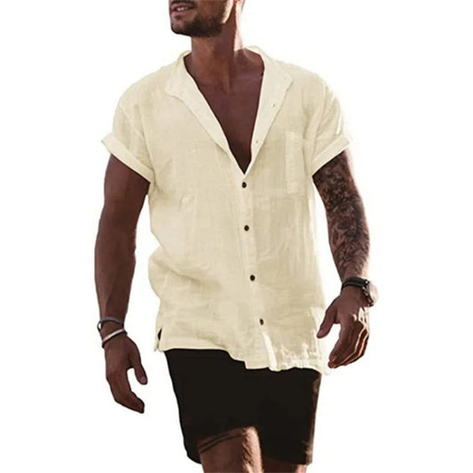 Men's Plus Size Cotton Linen Summer Shirts