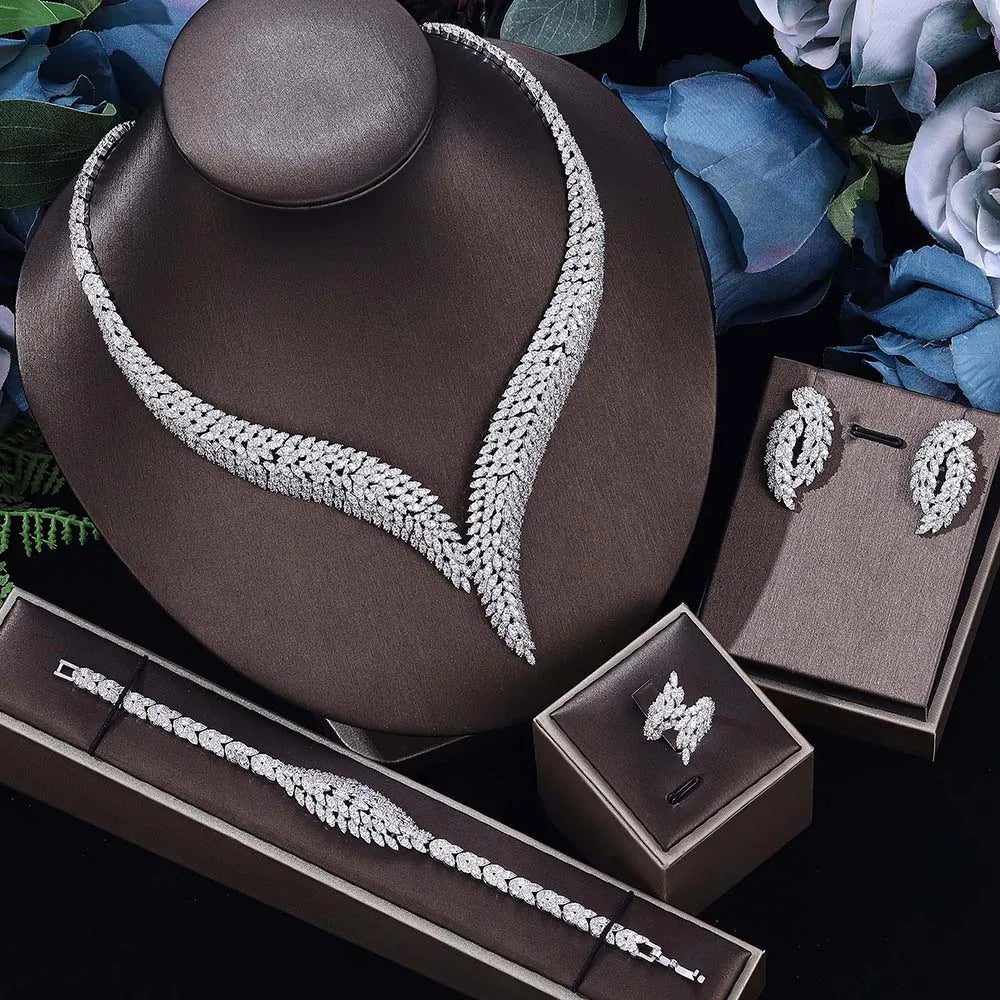 Luxury Wedding Jewelry Set: 4 Pieces