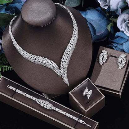 Luxury Wedding Jewelry Set: 4 Pieces