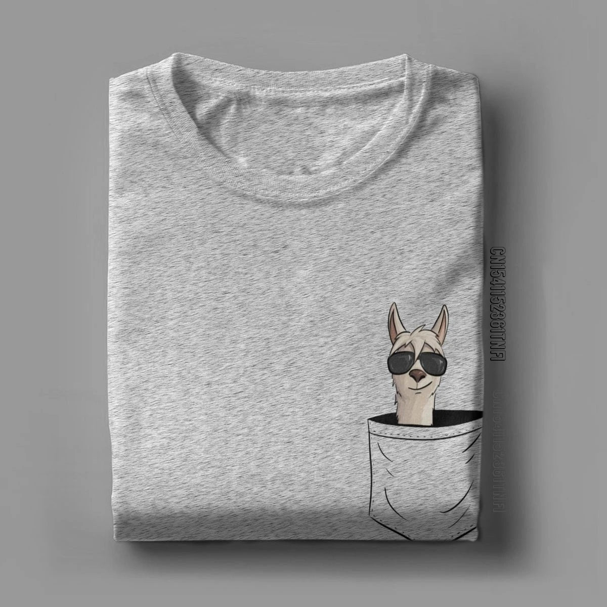Cool Men's Alpaca Pocket T-Shirt with Sunglasses
