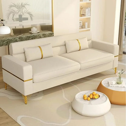 Modern Velvet 3 Seater Sofa with Pillows