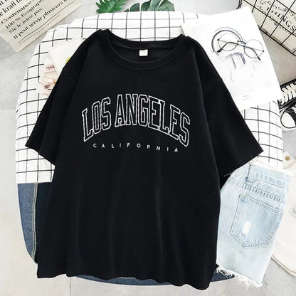 Trendy Oversized Los Angeles Graphic T-Shirt Women