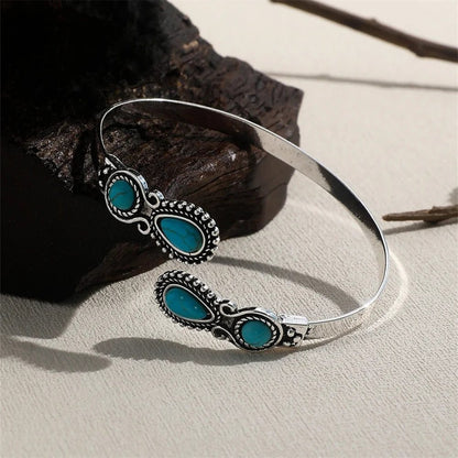 Antique Turquoise Cuff Bangle Bracelet for Women
