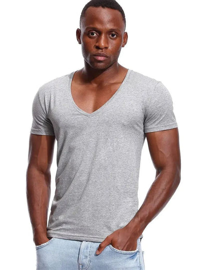 Men's Deep V Neck Slim Fit T-Shirt