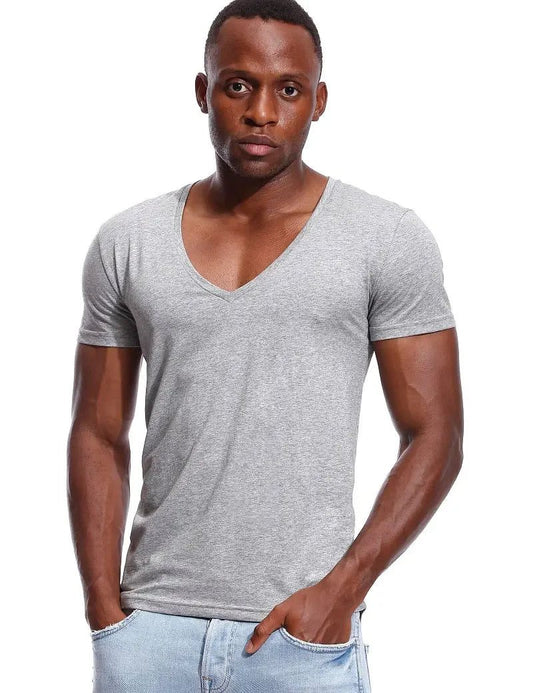 Men's Deep V Neck Slim Fit T-Shirt