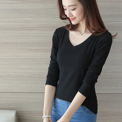 2022 Women's Black White Long Sleeve T-Shirt