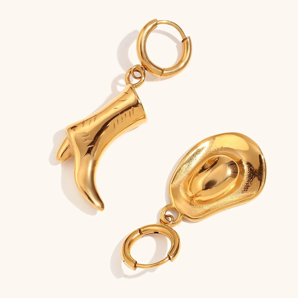 Waterproof Western Cowboy Pendant Earrings for Women