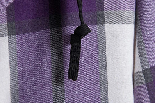 Men's Purple Plaid Flannel Shirt with Hoodie