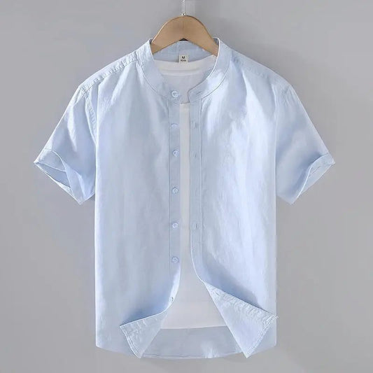 Men's Cotton Linen Short-Sleeved Summer Shirts