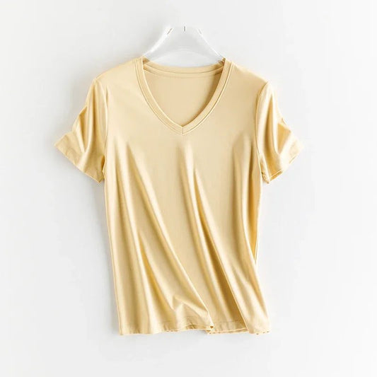 Luxury Silk Cropped T-Shirts for Women