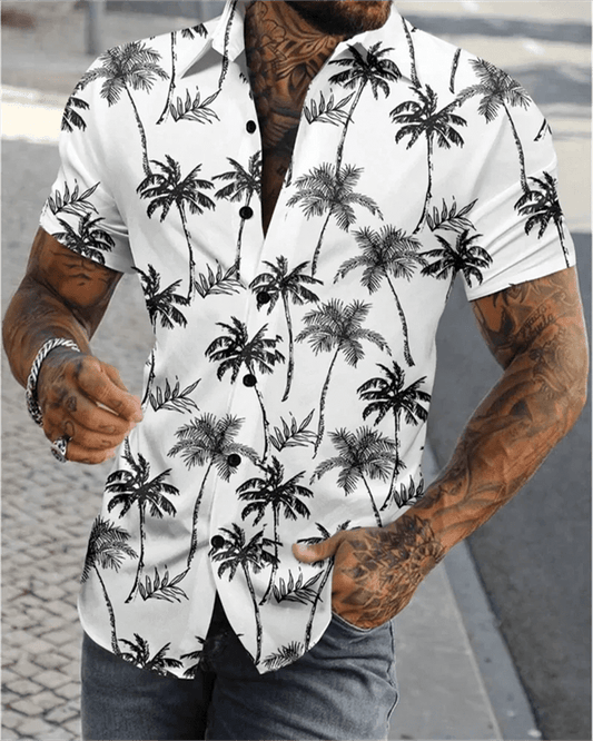 2024 Men's Color Block Hawaiian Beach Shirt