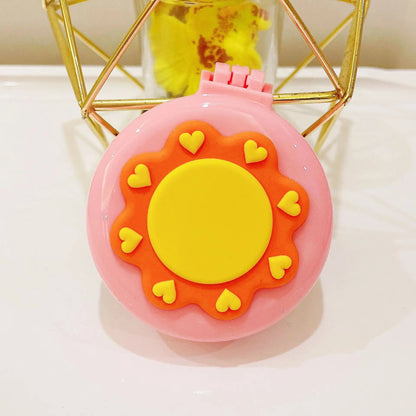 Portable Cartoon Folding Hair Brush with Mirror
