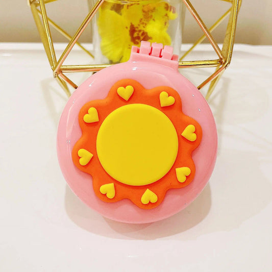 Portable Cartoon Folding Hair Brush with Mirror