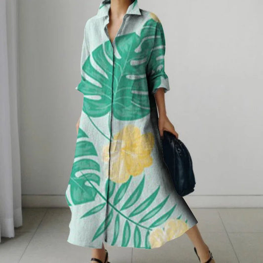2024 Summer Hawaiian Print Women Dress Shirts