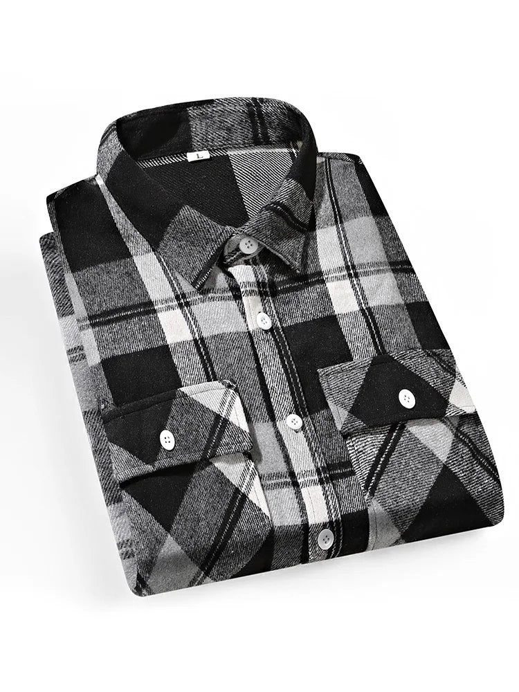 Plus Size Plaid Flannel Shirt for Men