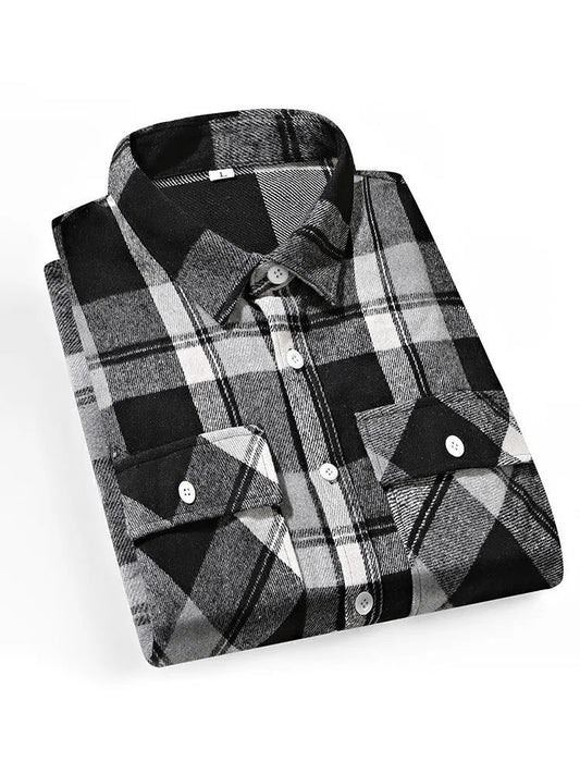 Plus Size Plaid Flannel Shirt for Men