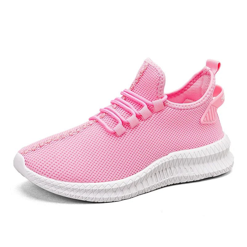 Breathable Pink Sneakers for Women, Size 35-48