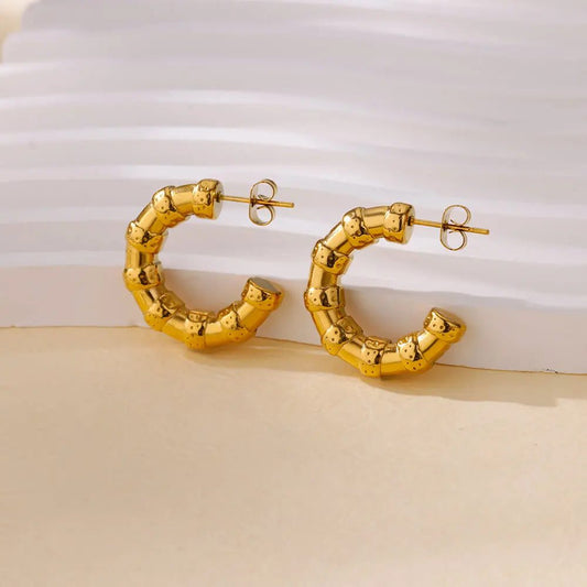 Waterproof Gold Starfish Heart Claw Earrings