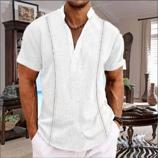 Men's Casual Summer Linen Short Sleeve Shirt
