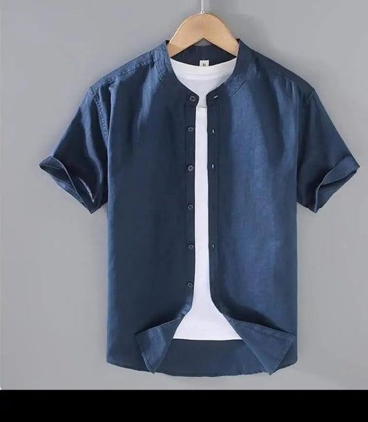 Men's Cotton Linen Short-Sleeved Summer Shirts