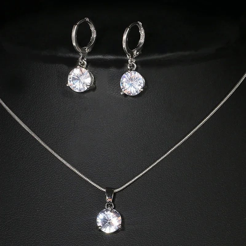 Elegant Bridal Jewelry Set: Water Drop Earrings