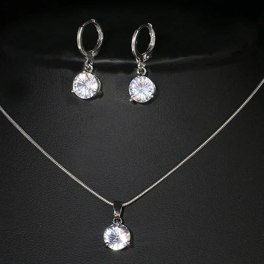 Elegant Bridal Jewelry Set: Water Drop Earrings