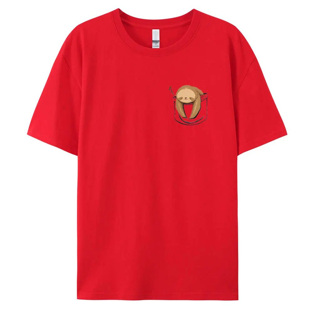 Men's Cotton Sloth Pocket Graphic T-Shirt