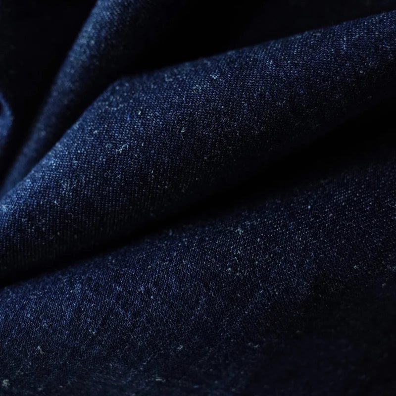 Vintage Indigo Denim Short Sleeve Linen Shirt
