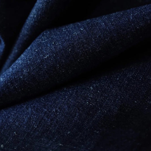 Vintage Indigo Denim Short Sleeve Linen Shirt