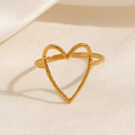 Western Style Hollow Heart Ring for Women