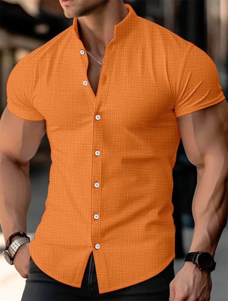 Lightweight Linen Short Sleeve Shirts for Men