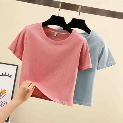 9 Colors Women's Cropped T-Shirt for Summer