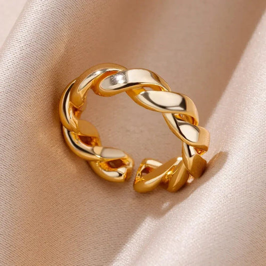 Waterproof Aesthetic Heart Gold Wedding Ring