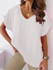 Summer Women's Oversized V Neck Cotton T-Shirts