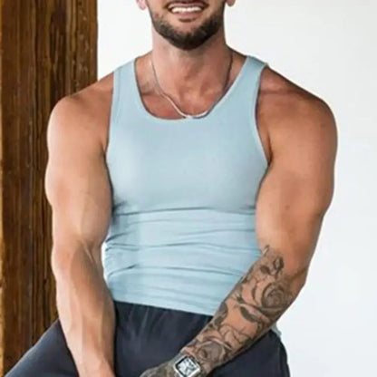 Men's Ribbed Sleeveless Tank Top for Summer