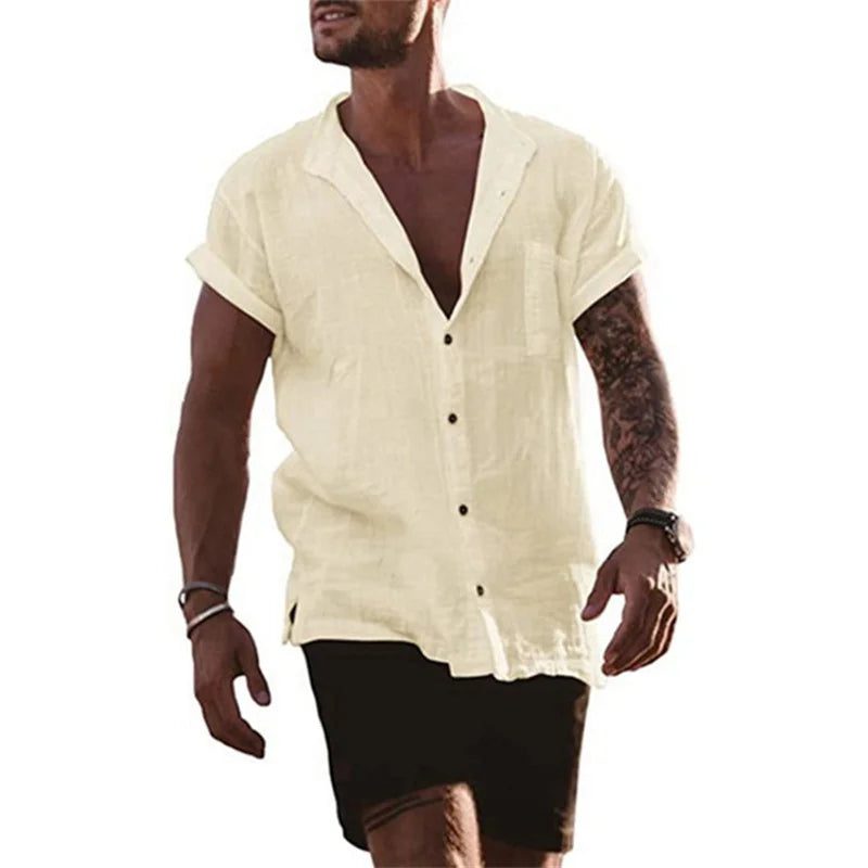 Men's Plus Size Cotton Linen Summer Shirts