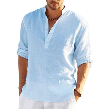 Men's Breathable Linen Long Sleeve Casual Shirt