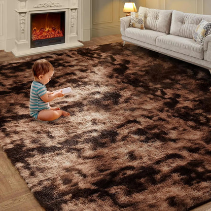 Soft Silk Wool Shag Area Rug