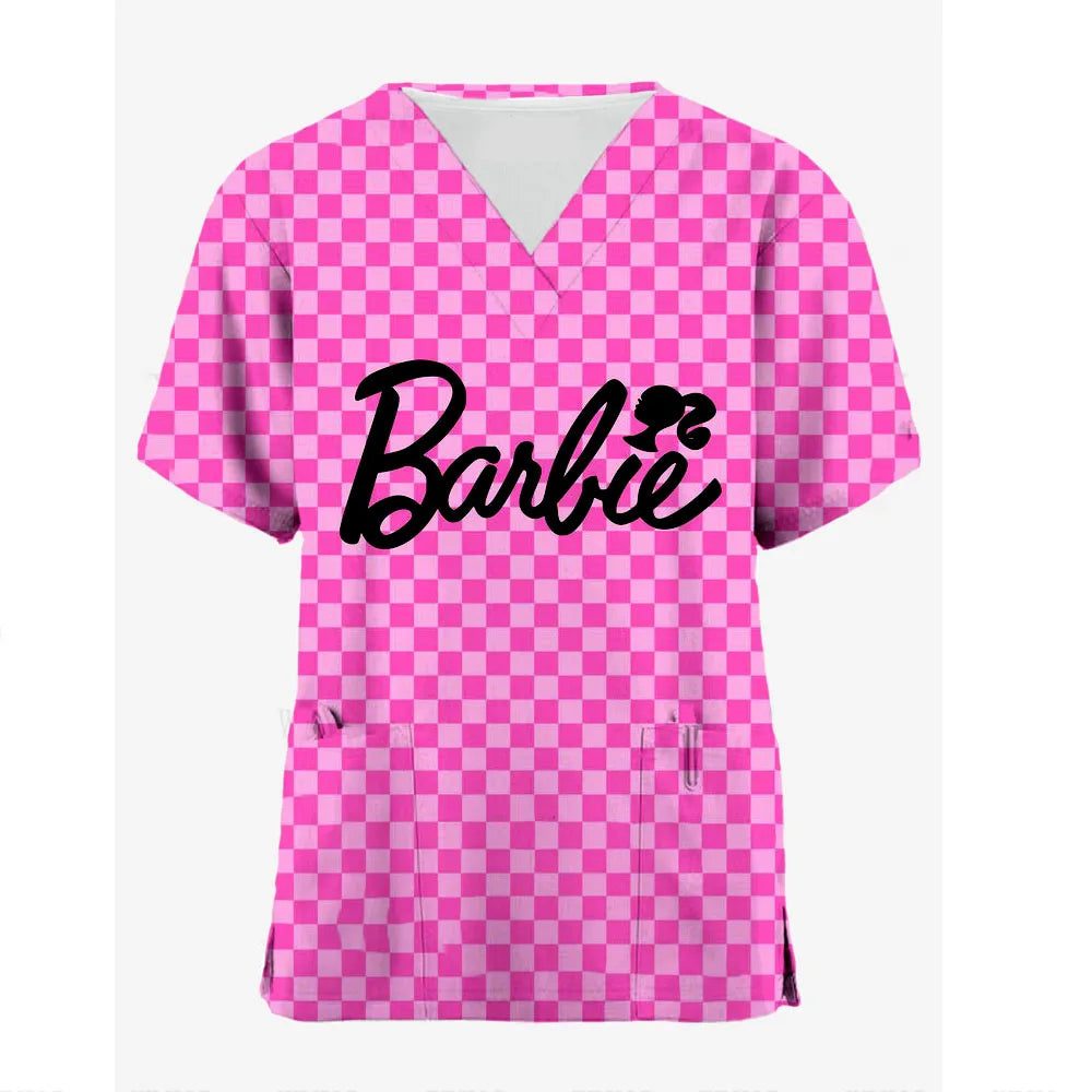 Pink Nursing Scrubs T-Shirt for Women Nurses