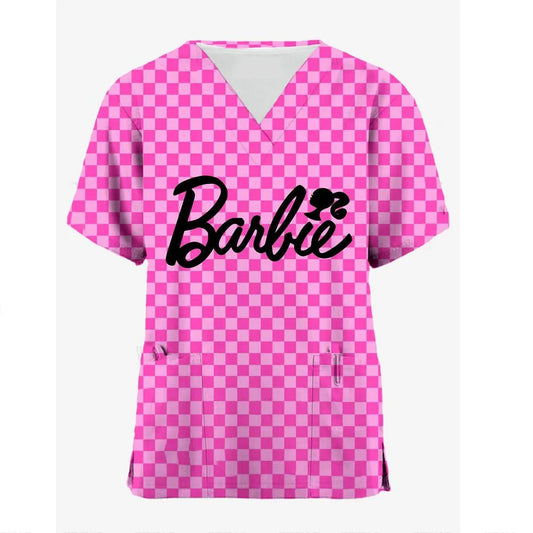Pink Nursing Scrubs T-Shirt for Women Nurses