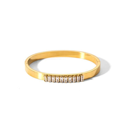 Custom Waterproof Stainless Steel Zirconia Bangles