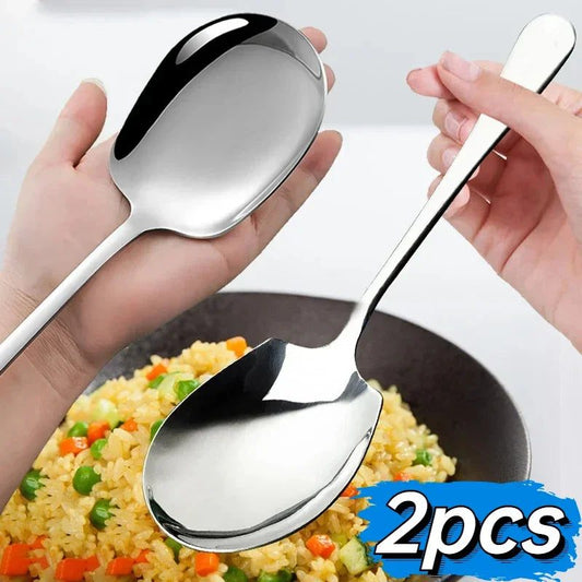 Large Stainless Steel Soup Spoons Long Handle