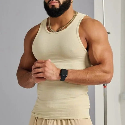 Men's Ribbed Sleeveless Tank Top for Summer