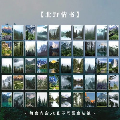 50 Sheets Washi Paper Stickers for Scrapbooking