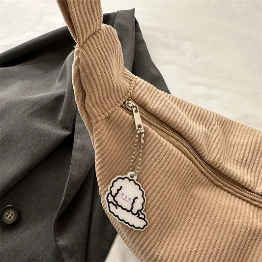 Casual Corduroy Crossbody Bag for Students