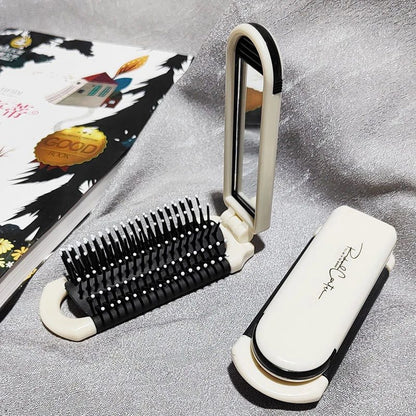 Portable Mini Hair Brush with Mirror