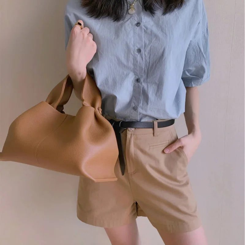 Luxury Lychee Print Leather Crossbody Handbag 2024