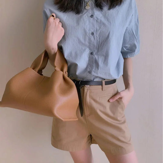 Luxury Lychee Print Leather Crossbody Handbag 2024