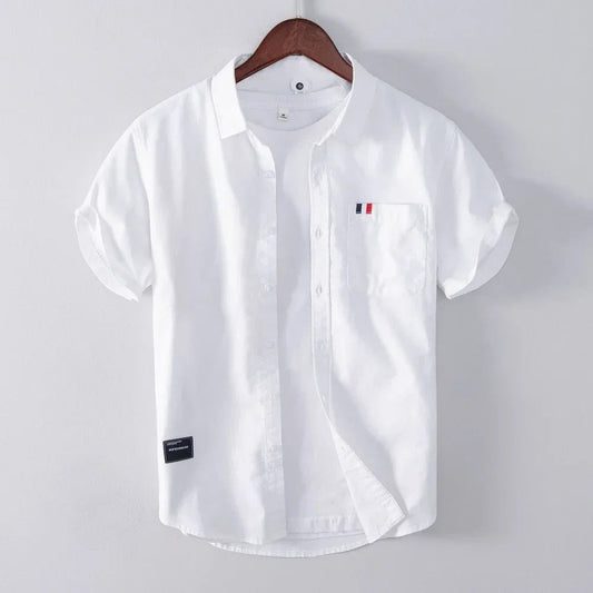 Men's Short Sleeve Linen Shirt Fashion