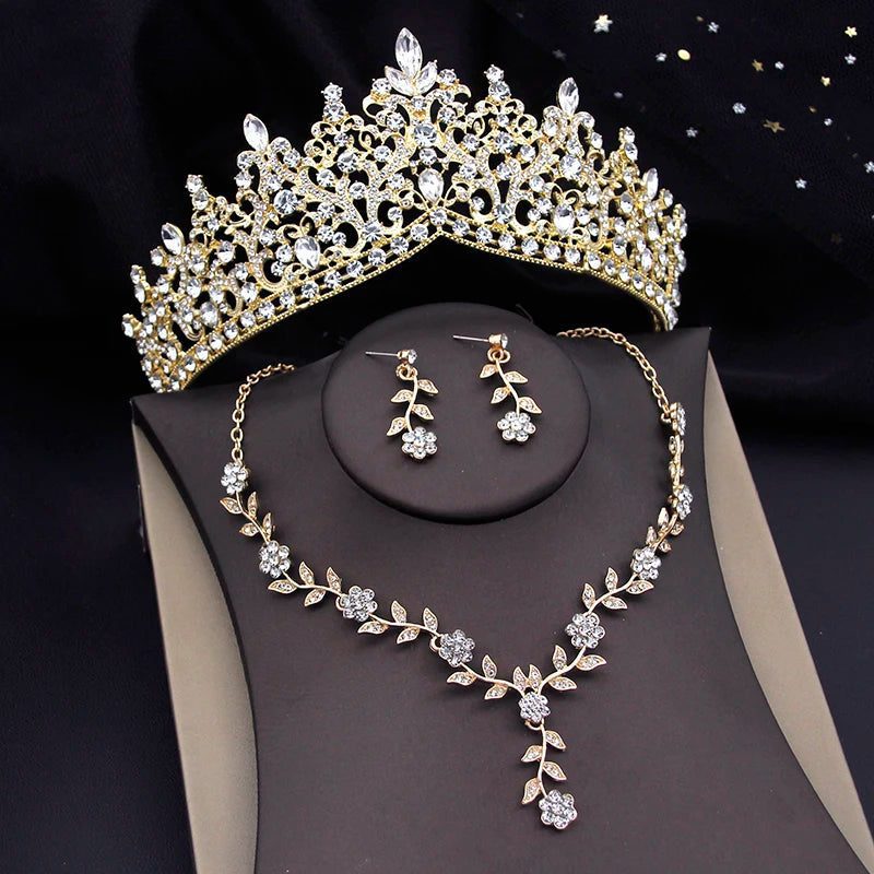 Elegant Baroque Bridal Crown Jewelry Set